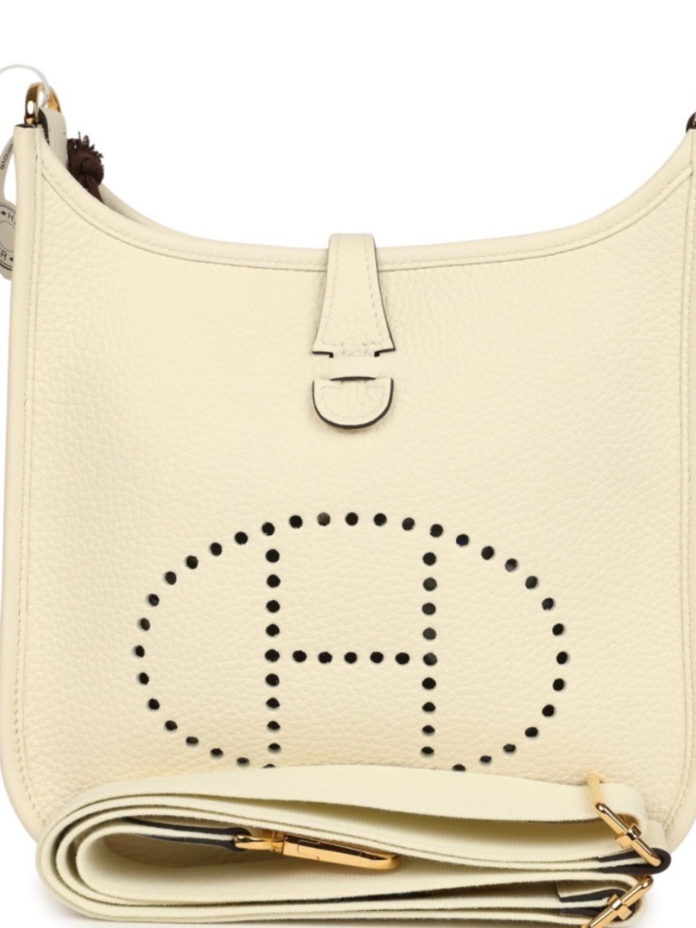 Hermès Evelyne 23 Cream Clemence Gold Hardware